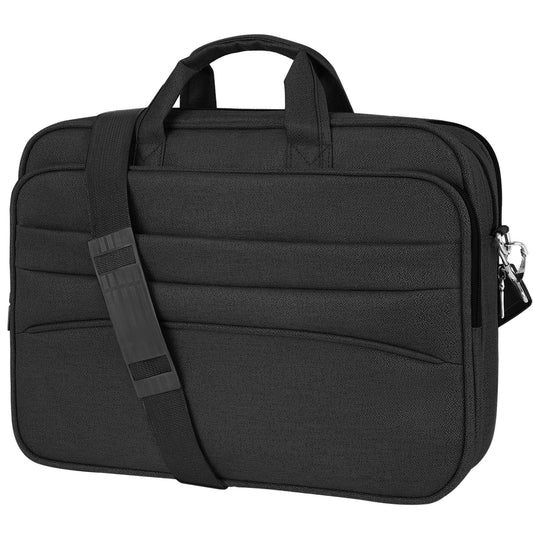 Laptop Bag for 15.6 Inch, Computer Bag Laptop Briefcase Men Women, Laptop Shoulder Bag, Work Messenger Bag Business Travel Office, Black
